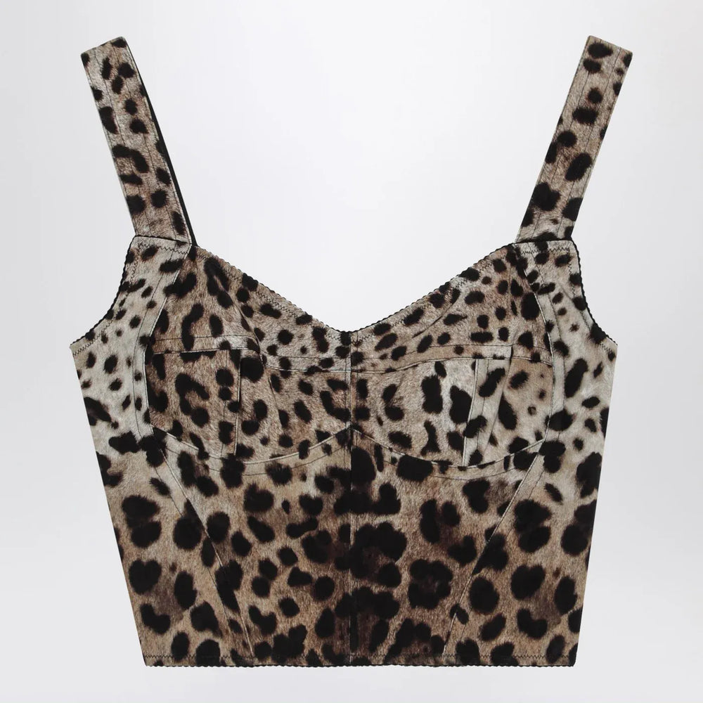 Dolce&Gabbana - Leopard-print bustier Brand Apparel & Accessories 40  IT