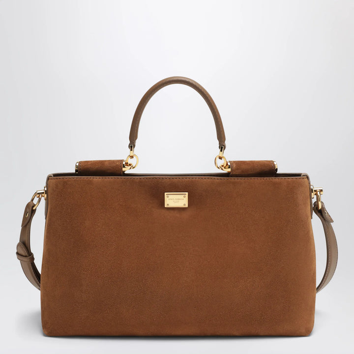 Dolce&amp;Gabbana - Medium Vittoria suede bag in camel Brand Apparel &amp; Accessories U