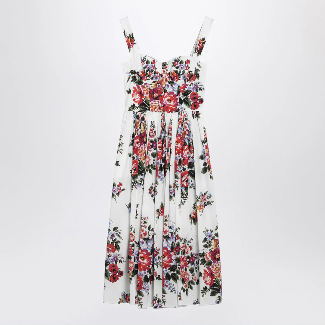 Dolce&amp;Gabbana - White dress with floral print Brand Apparel &amp; Accessories 40  IT