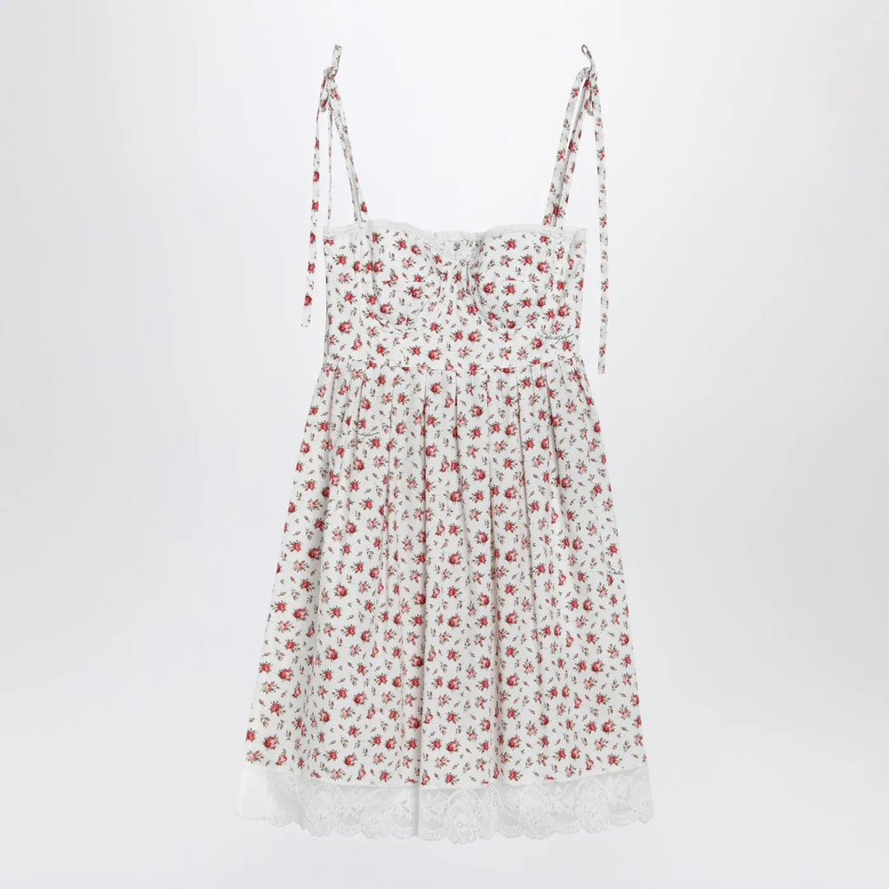 Dolce&Gabbana - White mini dress with Roselline print Brand Apparel & Accessories 42  IT