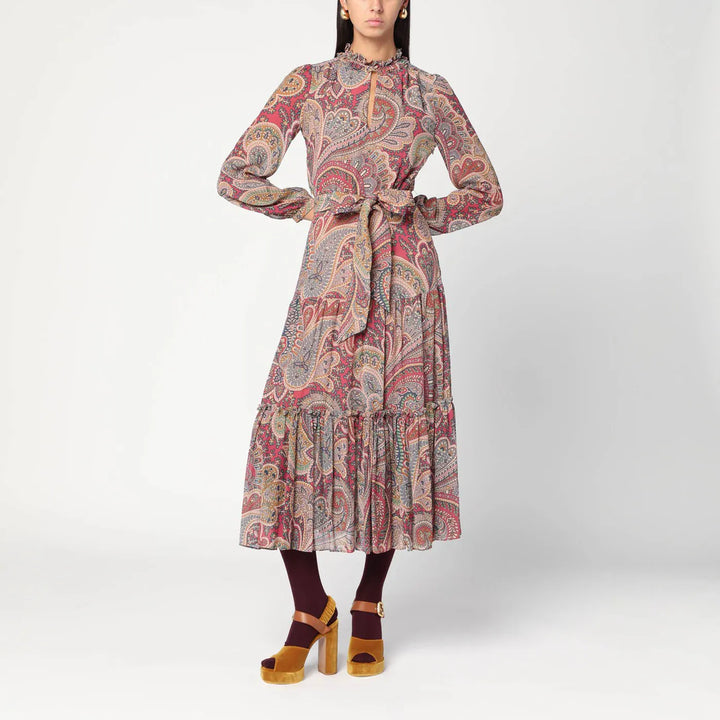ETRO - Long dress with Paisley print Brand Apparel &amp; Accessories 40  IT