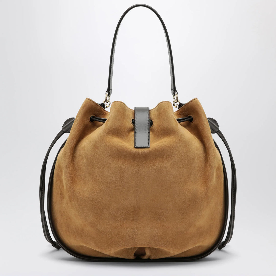 Ferragamo - Hug bucket bag with buckle in Natural Brand Apparel &amp; Accessories TU