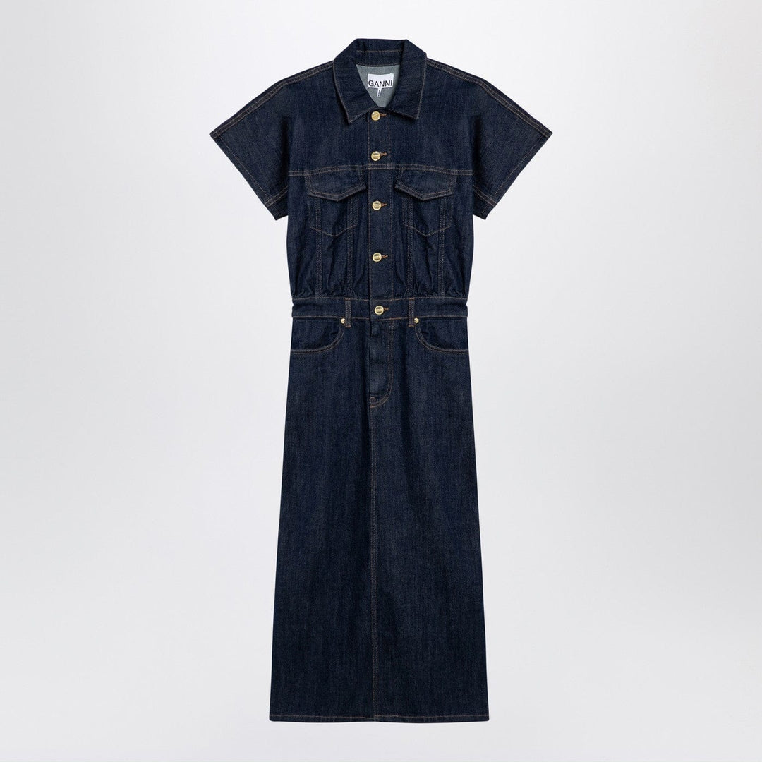 Apparel &amp; Accessories 34  FR GANNI - Blue midi dress in organic denim Brand