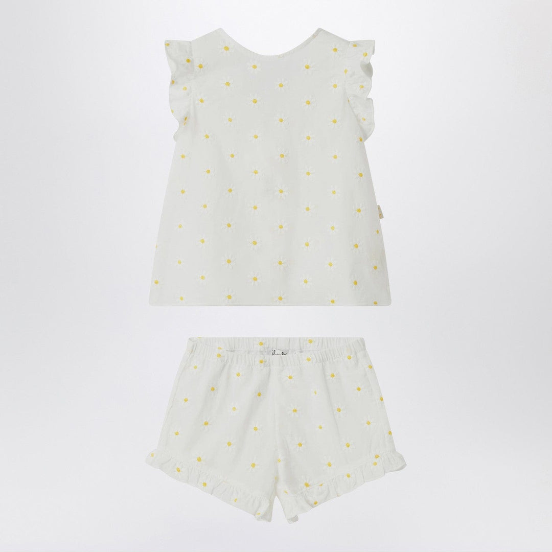 Apparel &amp; Accessories 12 Il Gufo - Two-piece white set with floral embroidery Brand