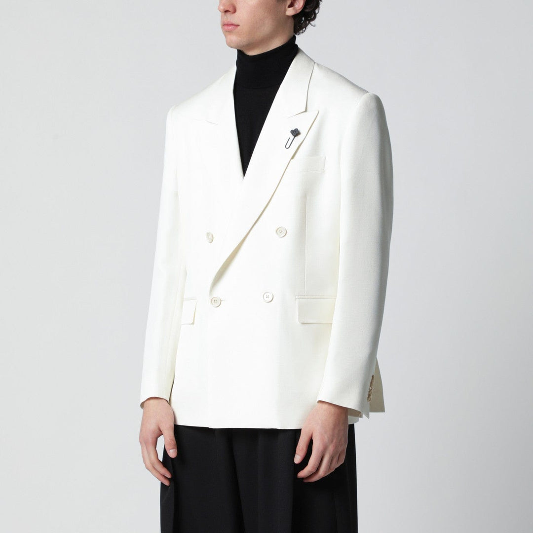 Apparel &amp; Accessories Lardini - White viscose double-breasted suit Brand