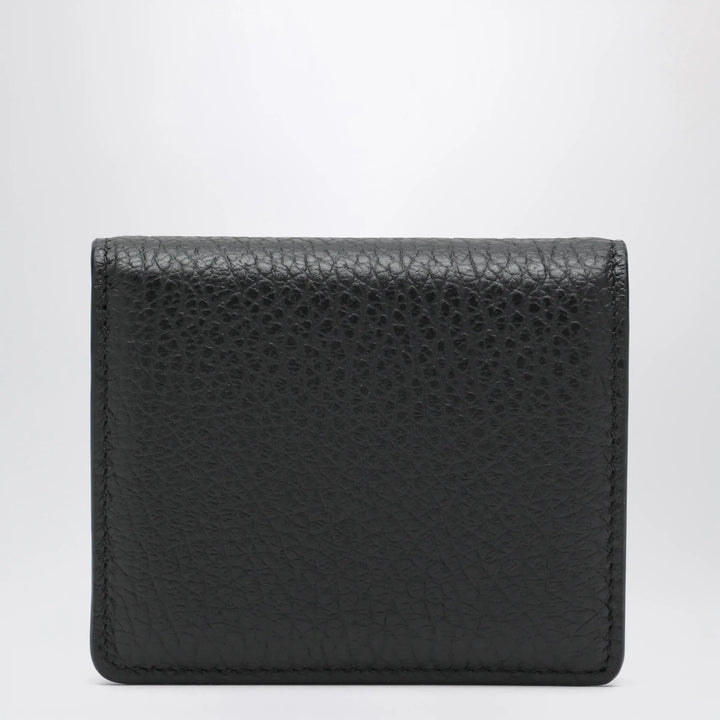 Maison Margiela - Four Stitches compact grained leather card holder in black Brand Apparel &amp; Accessories U