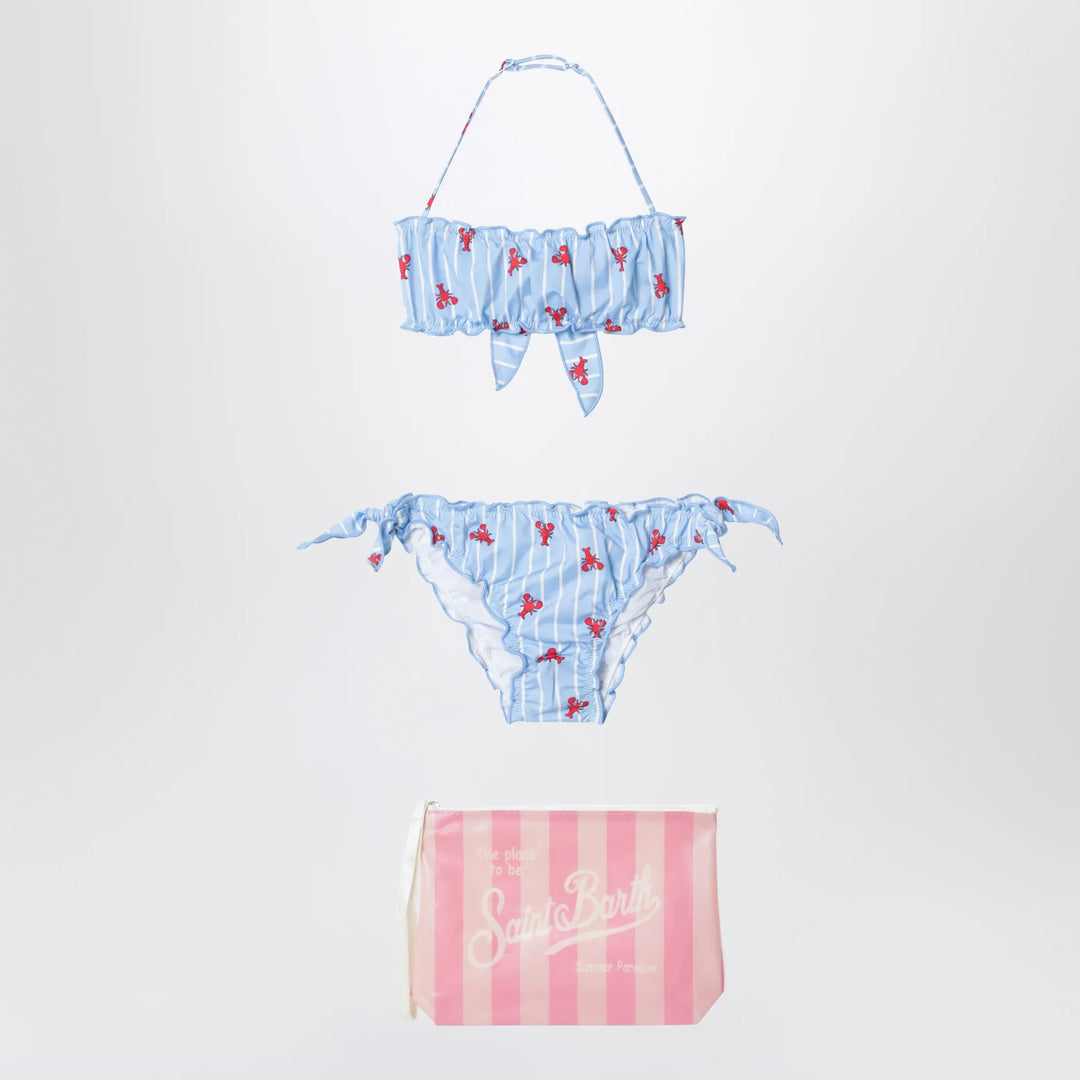 MC2 Saint Barth - Light blue striped bikini with little crabs and pouch Brand Apparel &amp; Accessories 4