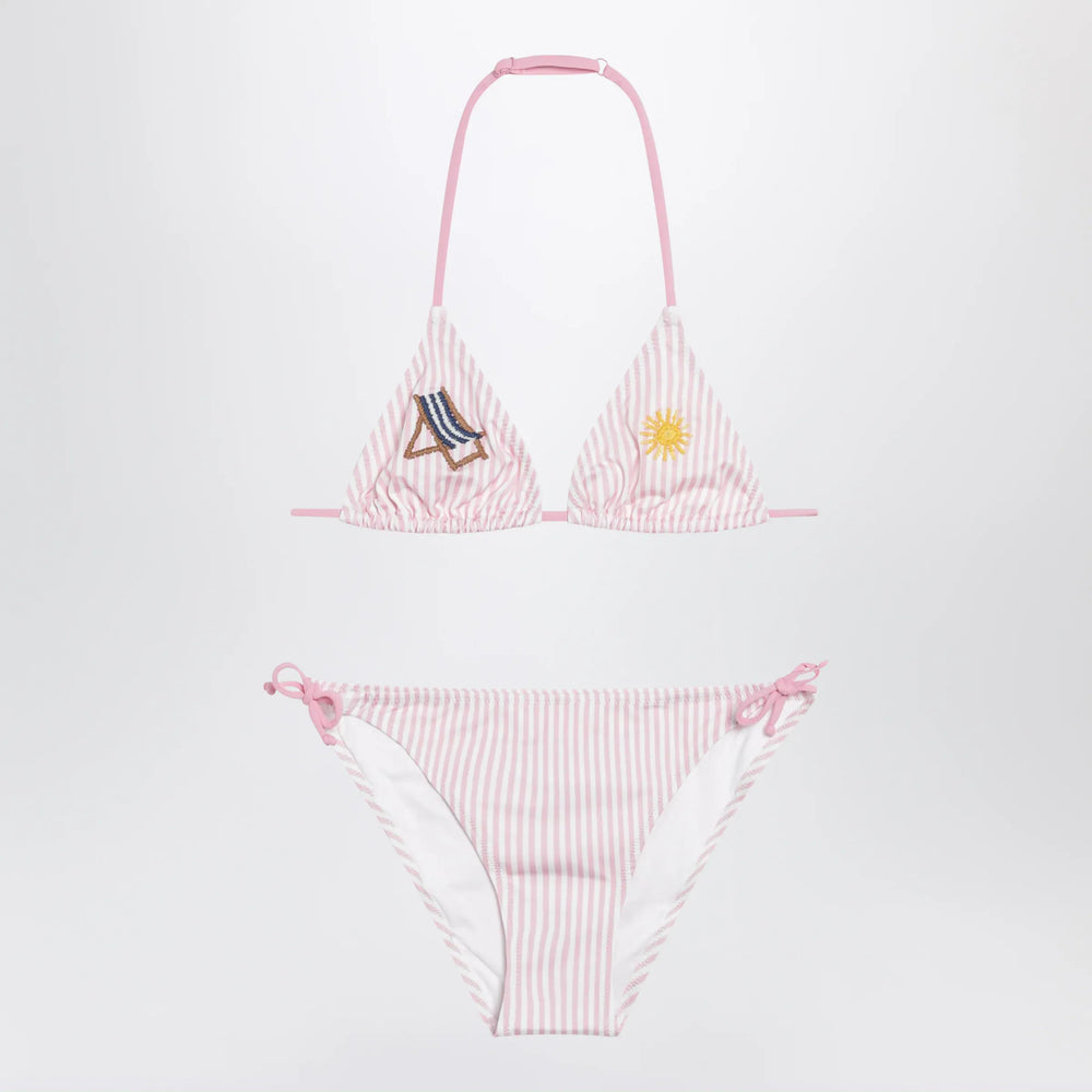 MC2 Saint Barth - Pink/white striped bikini with marine embroidery Brand Apparel & Accessories 14