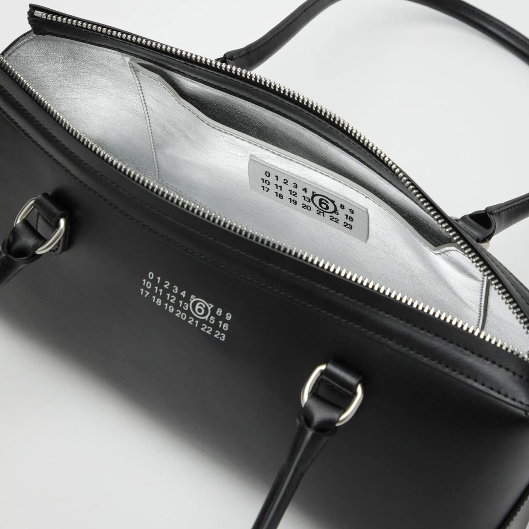 MM6 Maison Margiela - Small black leather Bowling bag Brand Apparel &amp; Accessories TU