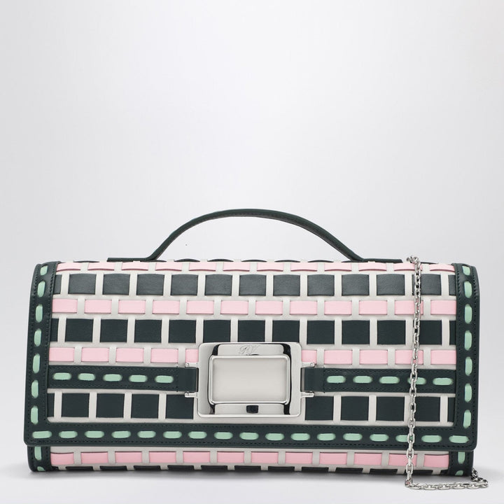 Apparel &amp; Accessories TU ROGER VIVIER - Belle Vivier ice/pink/navy blue clutch bag Brand