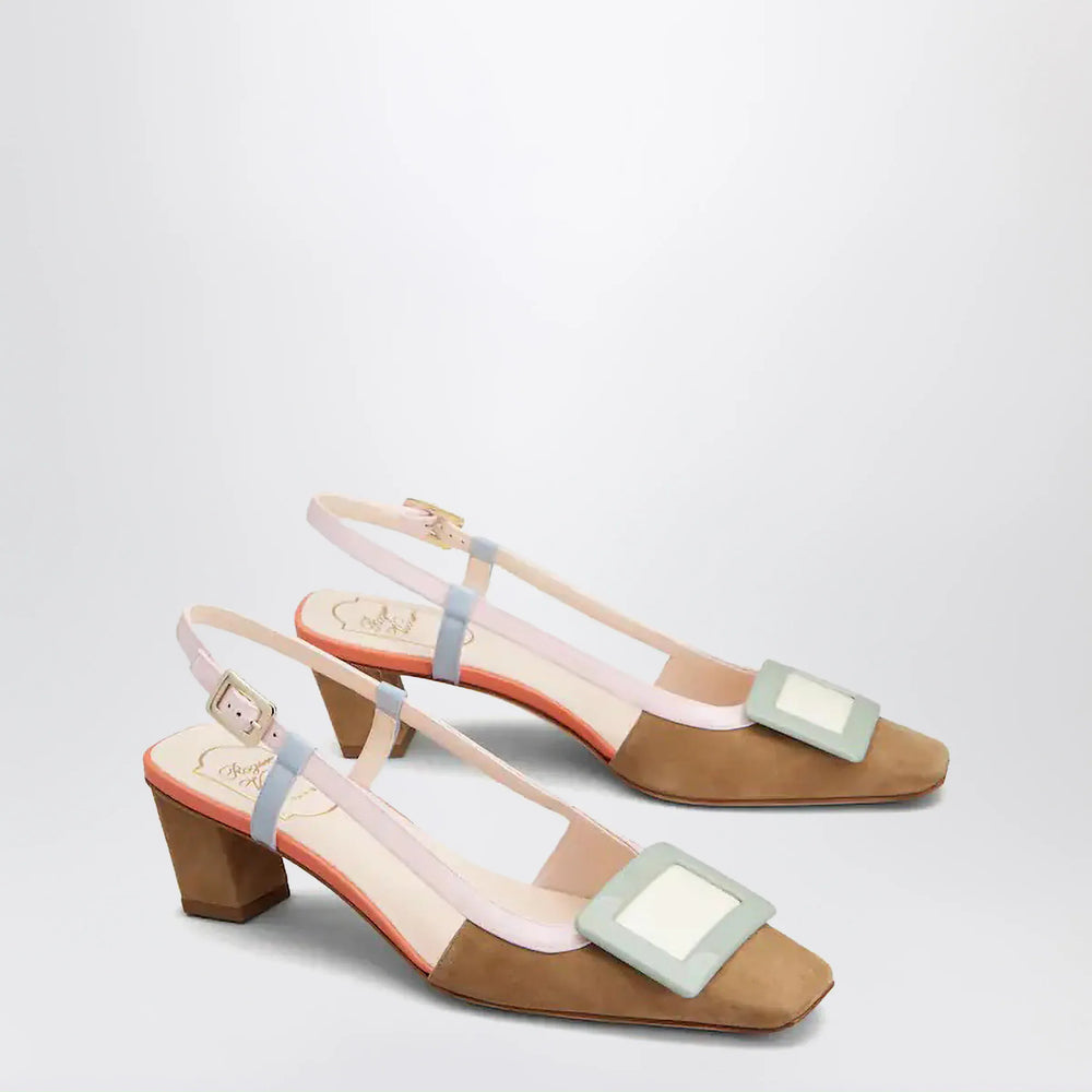 ROGER VIVIER - Belle Vivier multicoloured suede slingback Brand Apparel & Accessories