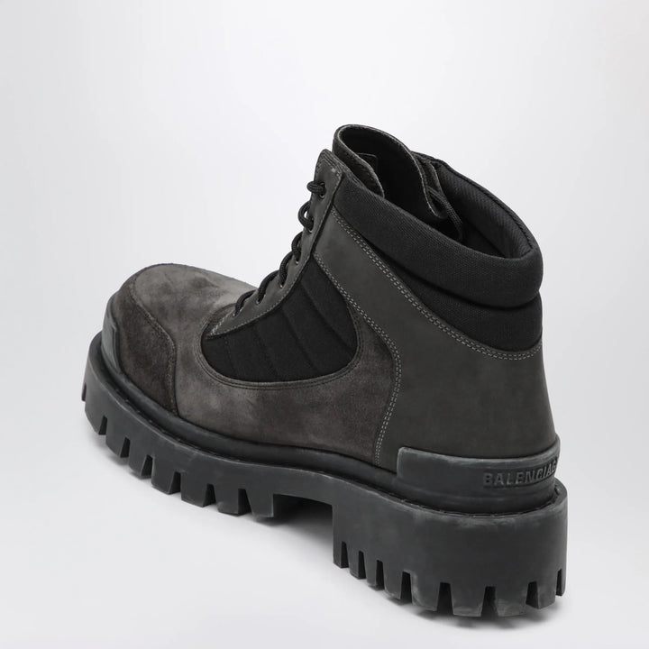 Balenciaga - Combat Strike low lace-up suede boots brown/black Brand Apparel &amp; Accessories > Shoes