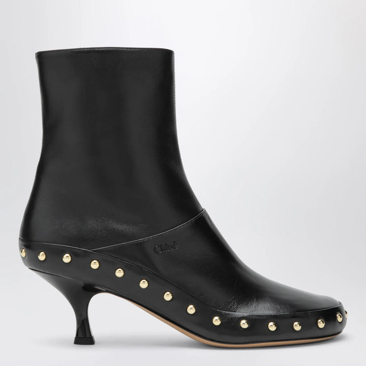 Chloé - Junie hammered leather ankle boots in black Brand Apparel &amp; Accessories > Shoes