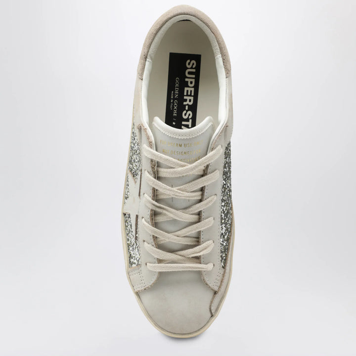 Golden Goose - White/platinum glitter Super-Star sneakers Brand Apparel &amp; Accessories > Shoes 39 IT