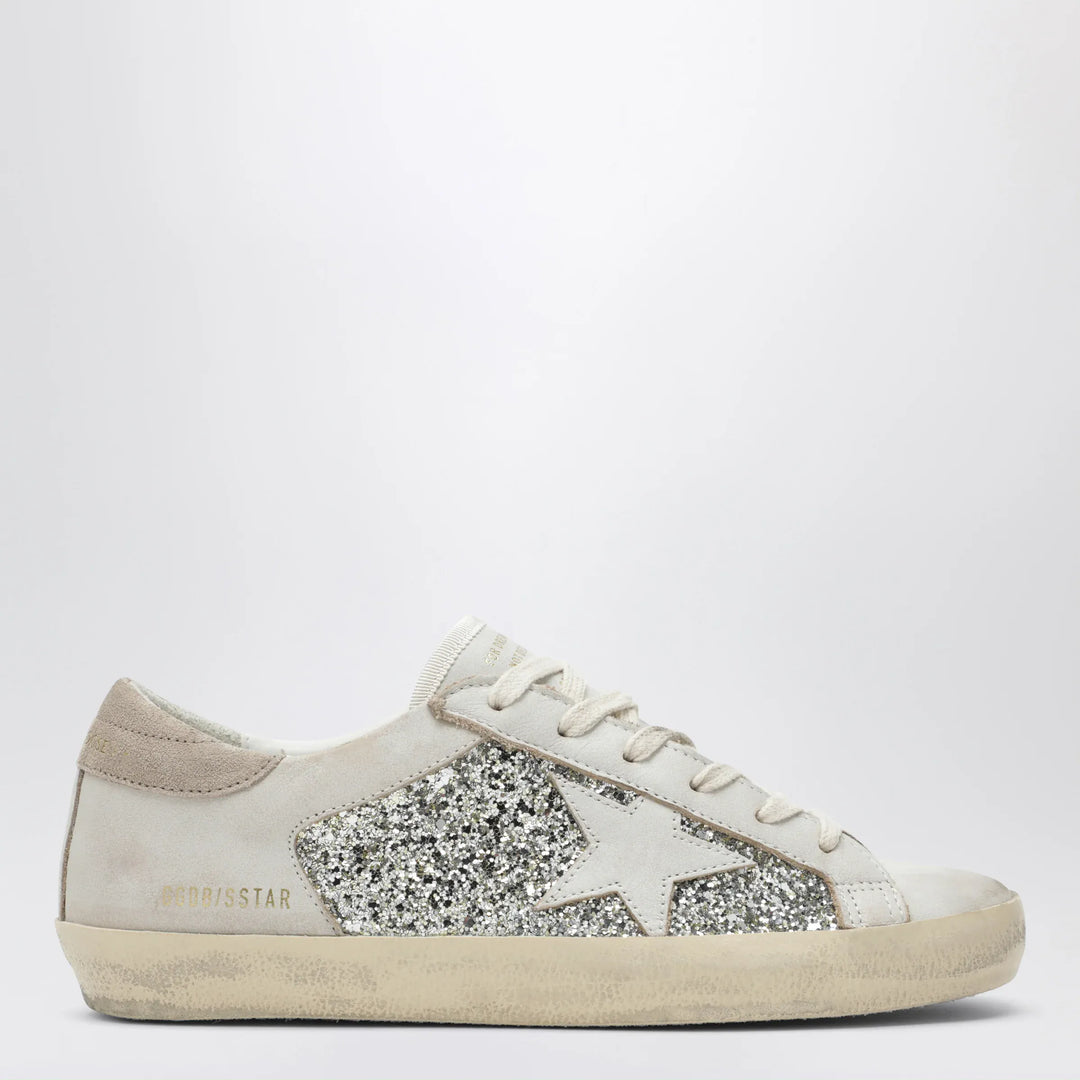 Golden Goose - White/platinum glitter Super-Star sneakers Brand Apparel &amp; Accessories > Shoes 39 IT