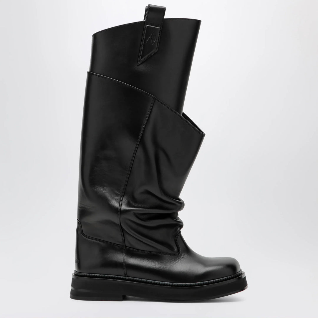 The Attico - Robin Passeggiata combat boots in black calf leather Brand Apparel &amp; Accessories > Shoes 36 IT