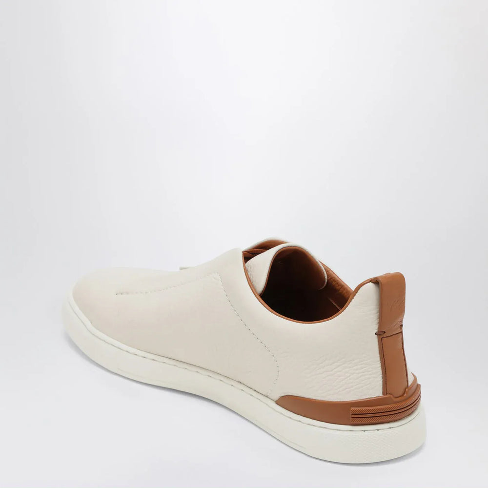 ZEGNA - White leather Triple Stitch Sneakers Brand Apparel & Accessories > Shoes 6,5 UK