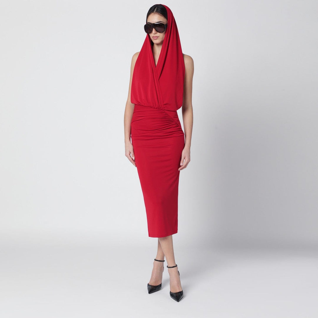 Apparel & Accessories THE ANDAMANE - Red Annie hooded midi dress Brand