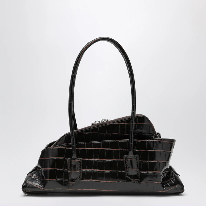 The Attico - La Passeggiata Small bag in coffee crocodile-print leather Brand Apparel &amp; Accessories U