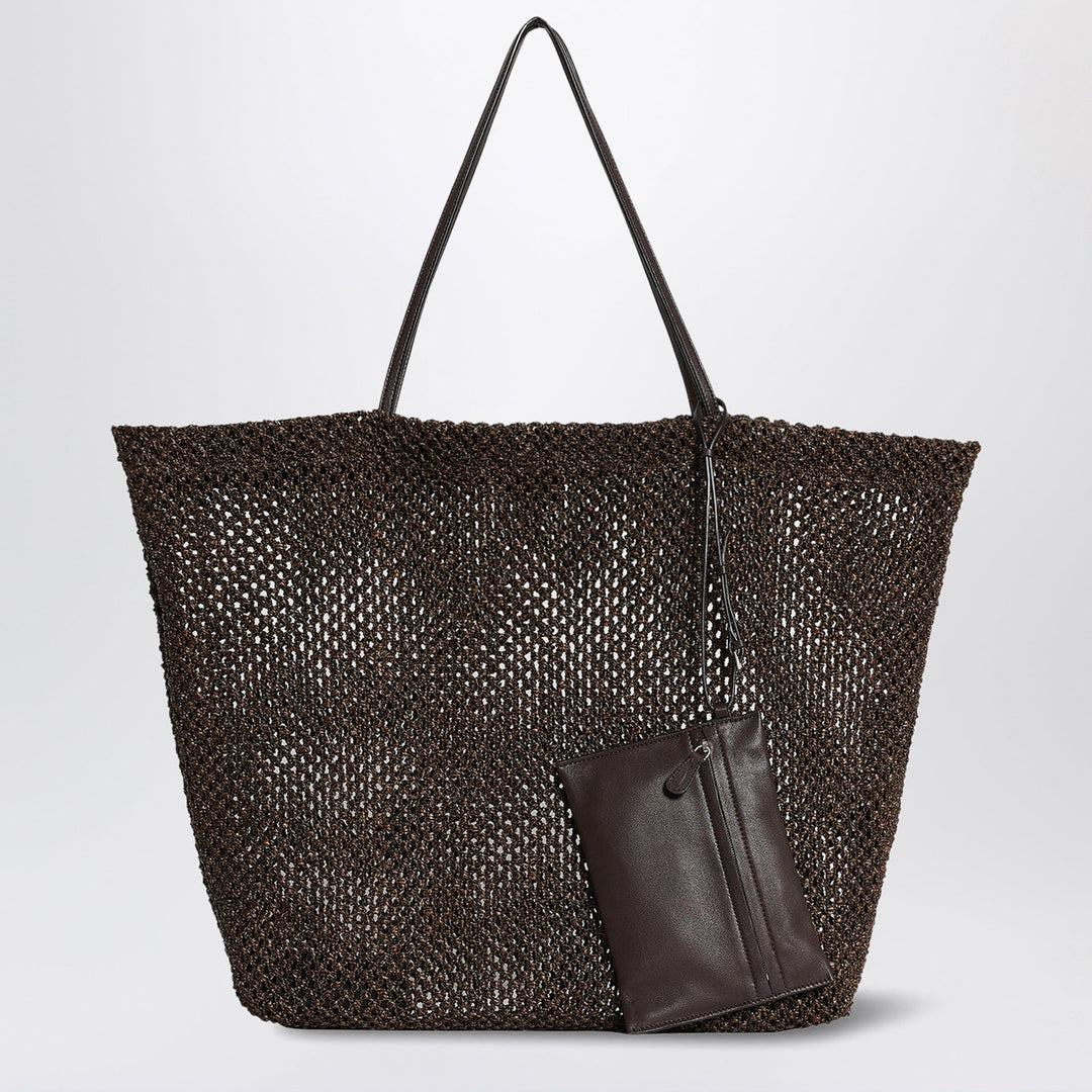 Apparel &amp; Accessories TU The Row - Geometric crochet nylon tote bag in dark brown Brand