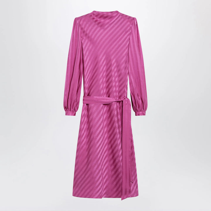 Valentino - Fuchsia silk jacquard midi dress Brand Apparel &amp; Accessories 40  IT