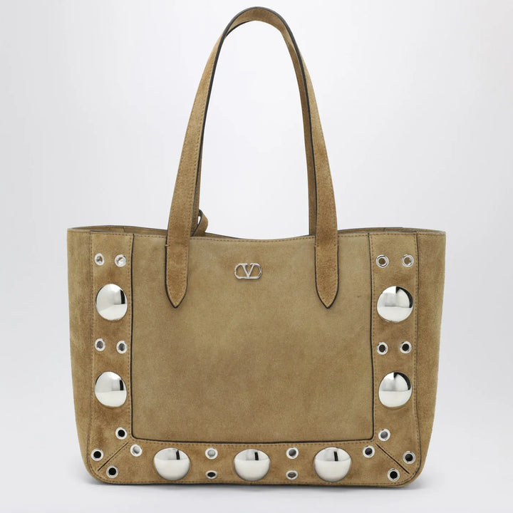 Valentino Garavani - Medium Nellcôte tote bag in Havana suede Brand Apparel &amp; Accessories TU