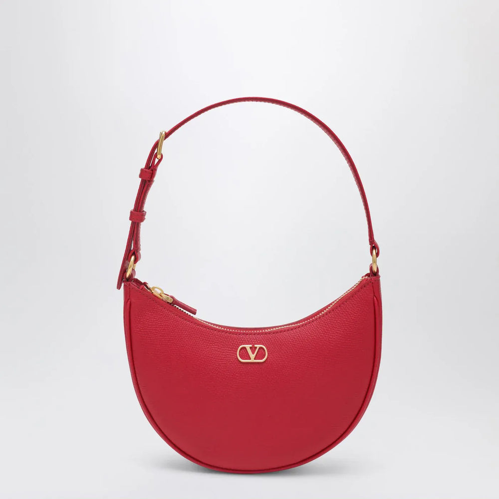Valentino Garavani - Red leather Vlogo Signature mini hobo bag Brand Apparel & Accessories TU