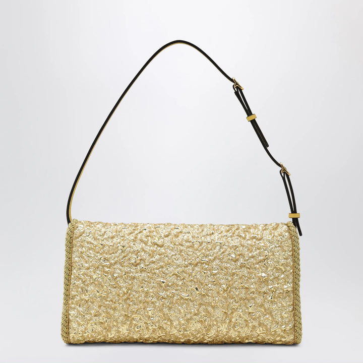 Valentino Garavani - Small DeVain bag in gold cloqué jacquard fabric Brand Apparel &amp; Accessories TU