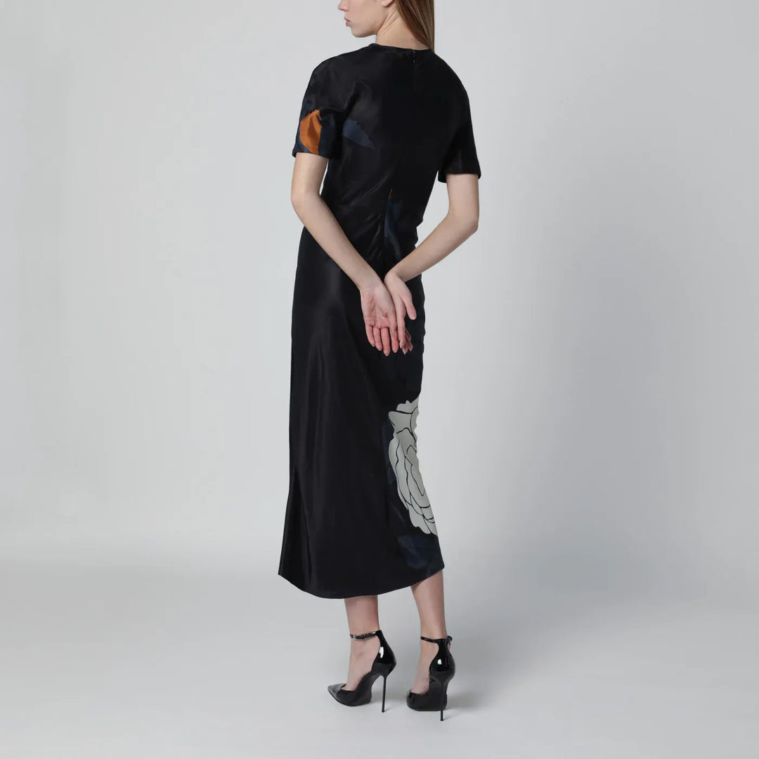 Victoria Beckham - Eve floral satin midi dress Brand Apparel &amp; Accessories