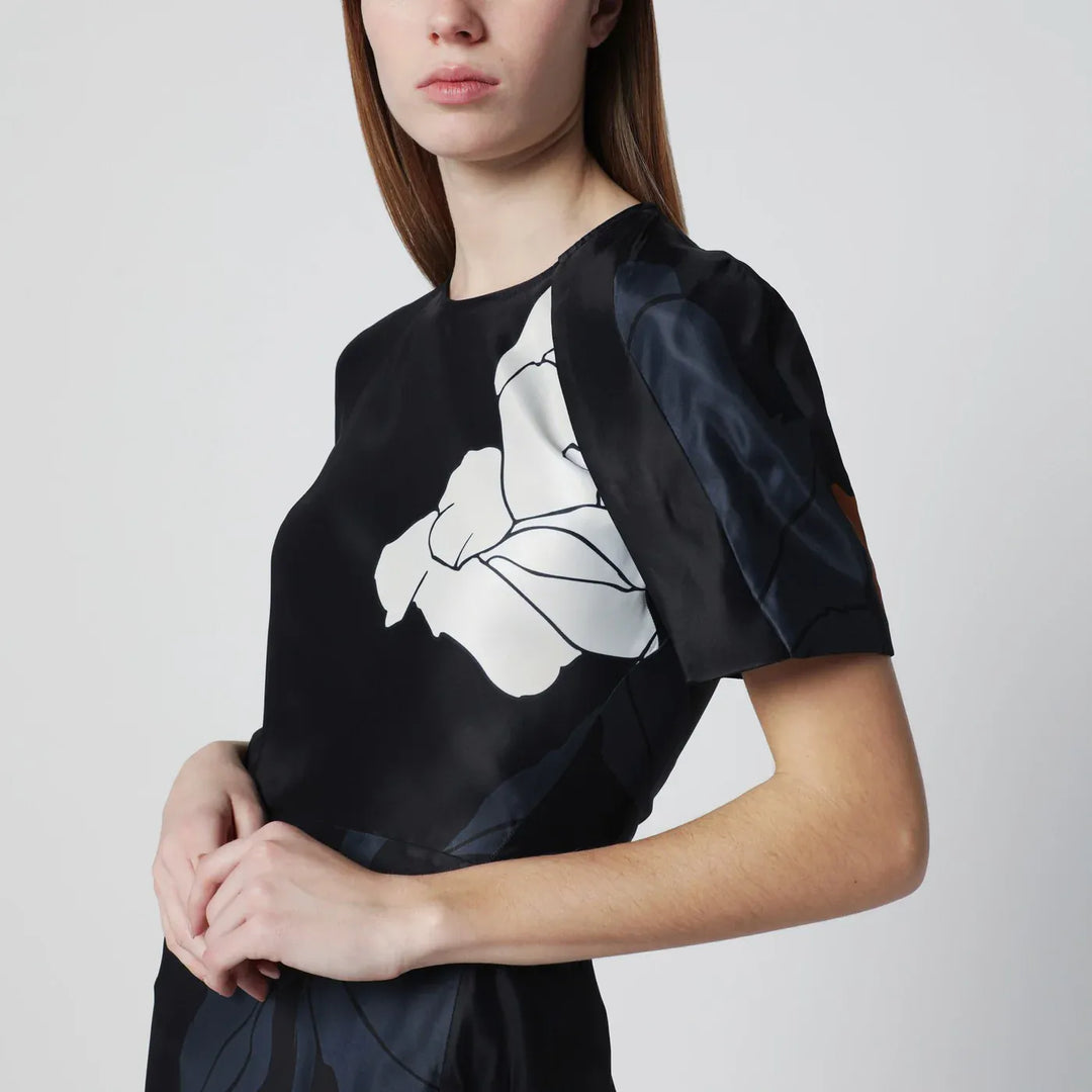 Victoria Beckham - Eve floral satin midi dress Brand Apparel &amp; Accessories