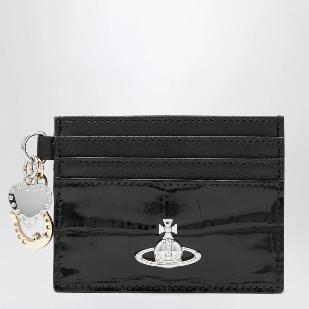 Vivienne Westwood - Croc-embossed leather card holder with charms, black Brand Apparel &amp; Accessories U