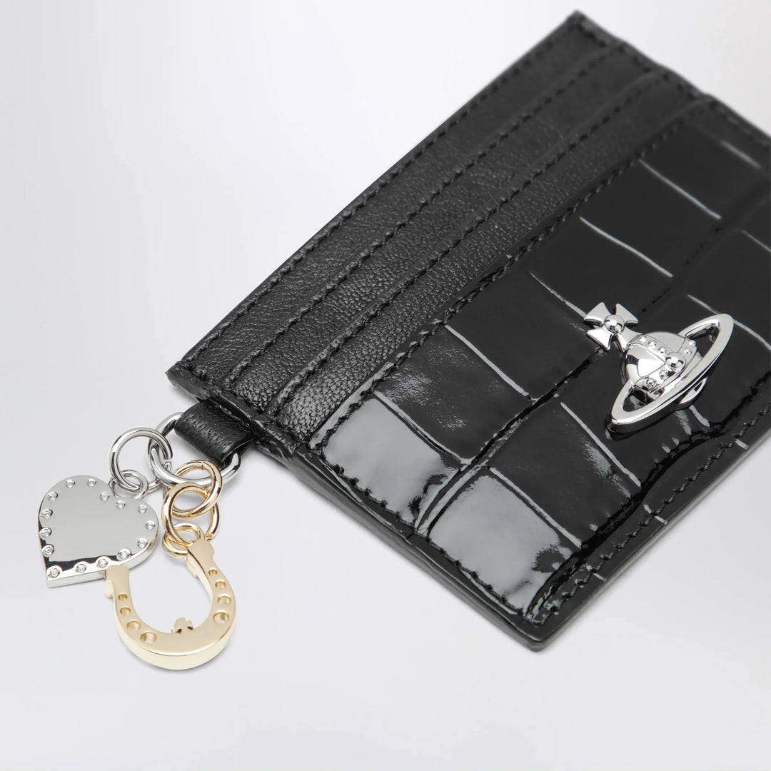 Vivienne Westwood - Croc-embossed leather card holder with charms, black Brand Apparel &amp; Accessories U