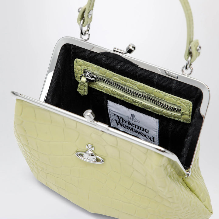 Vivienne Westwood - Granny Frame crocodile-embossed leather purse, lime Brand Apparel &amp; Accessories U