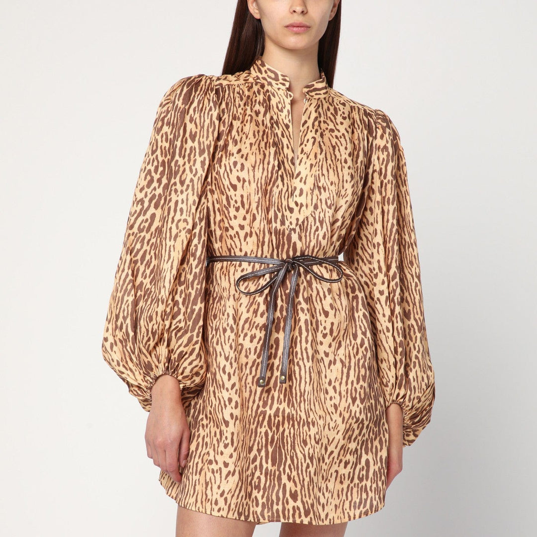 Apparel & Accessories ZIMMERMANN - Leopard print short dress in linen Brand