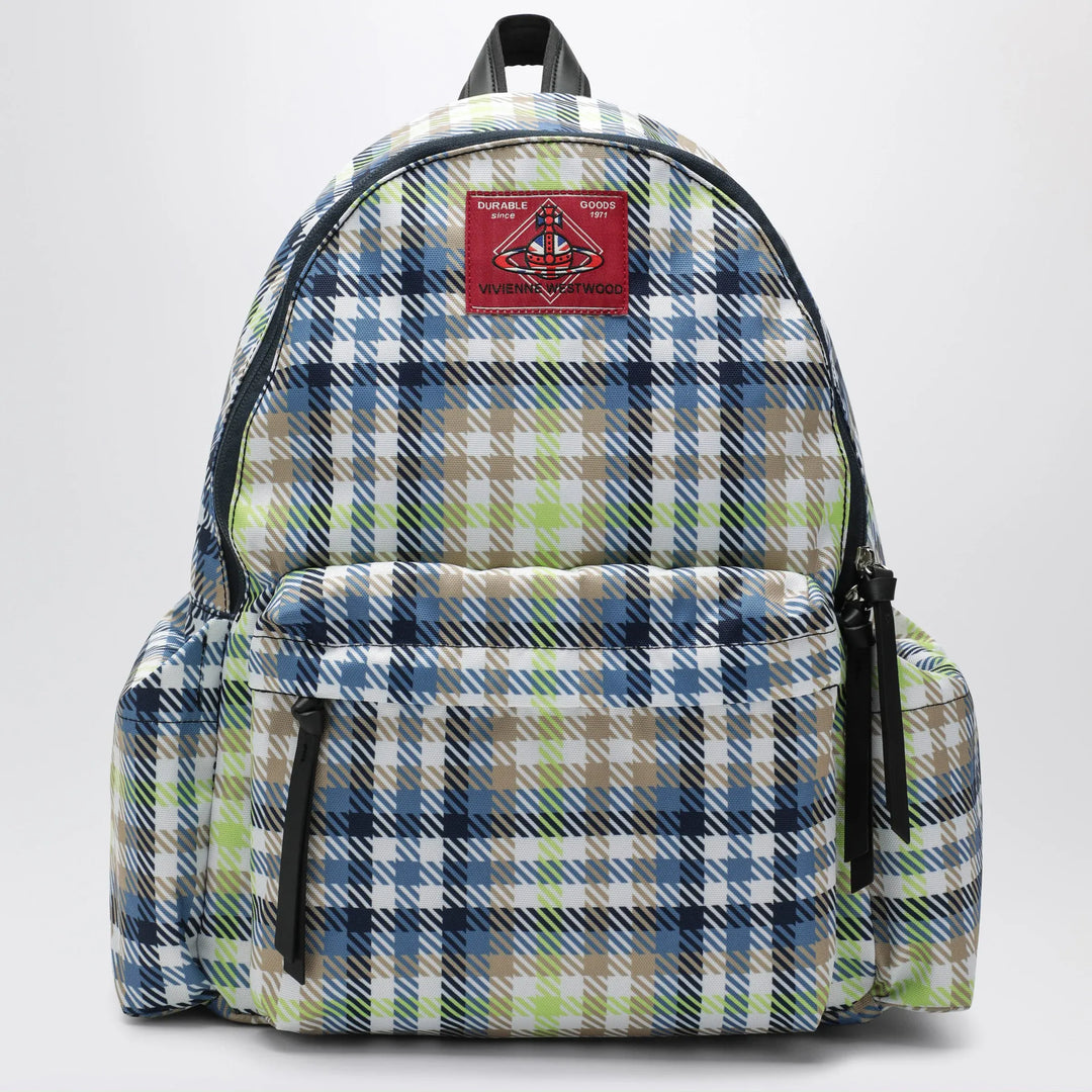 Vivienne Westwood - Medium backpack with George check pattern and logo Brand Backpack U
