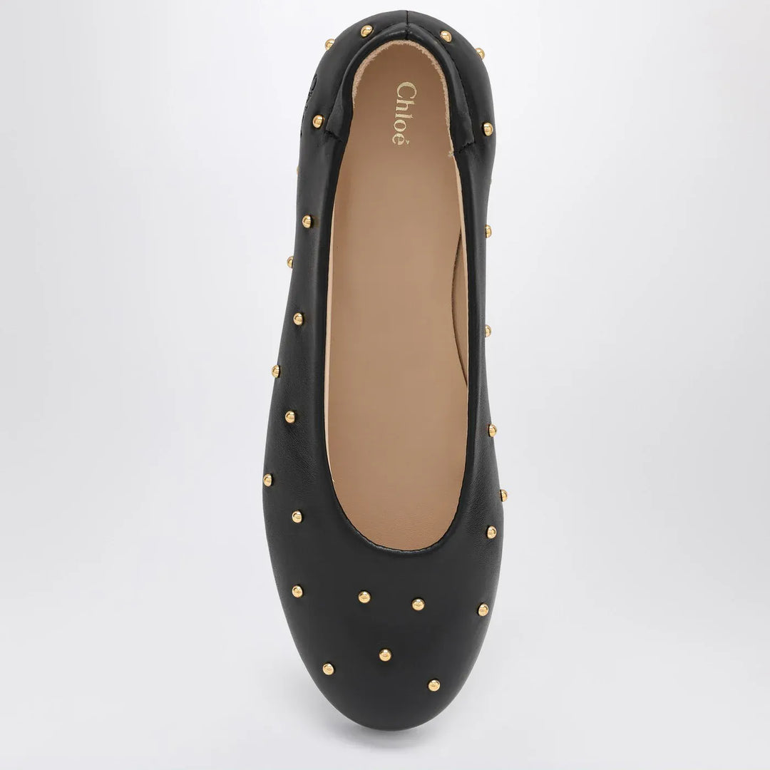 Black ballet flats with small studs Brand 34