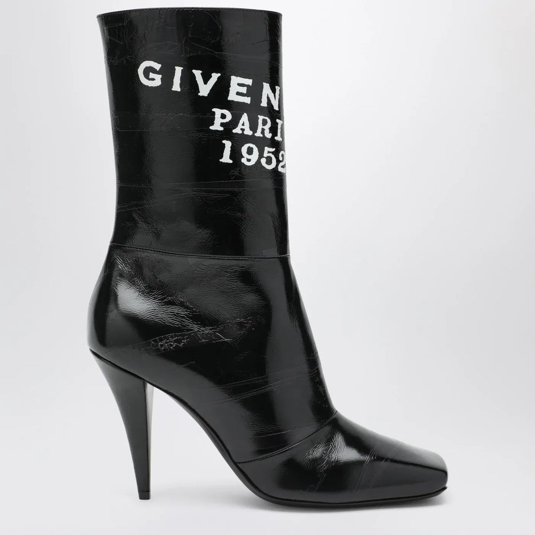 Givenchy - Black Sliced Square GIVENCHY Tape ankle boots Brand Boots 37 IT