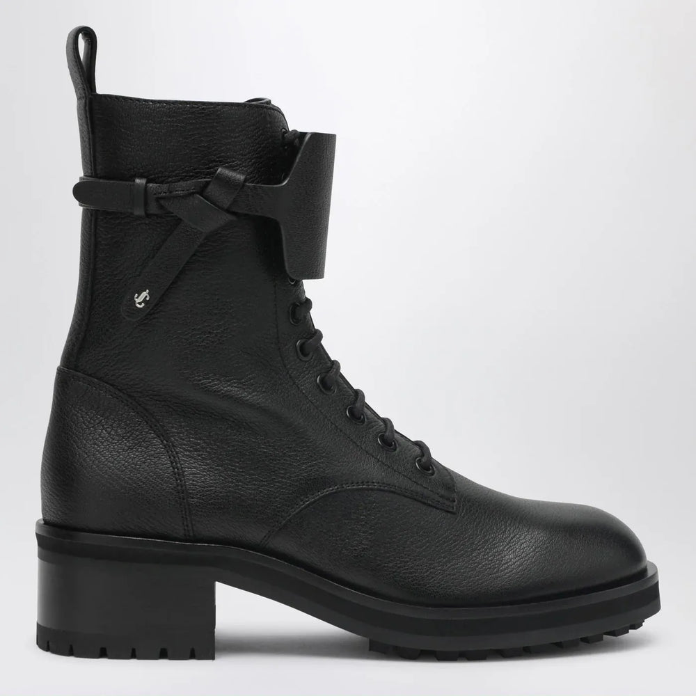 Jimmy Choo - Rosabel Flat black leather ankle boots Brand Boots 36 IT