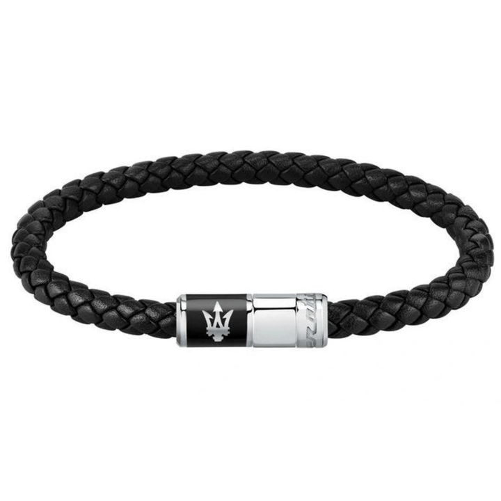 Maserati Bracelets Maserati Jewels Black Leather Bracelet Brand