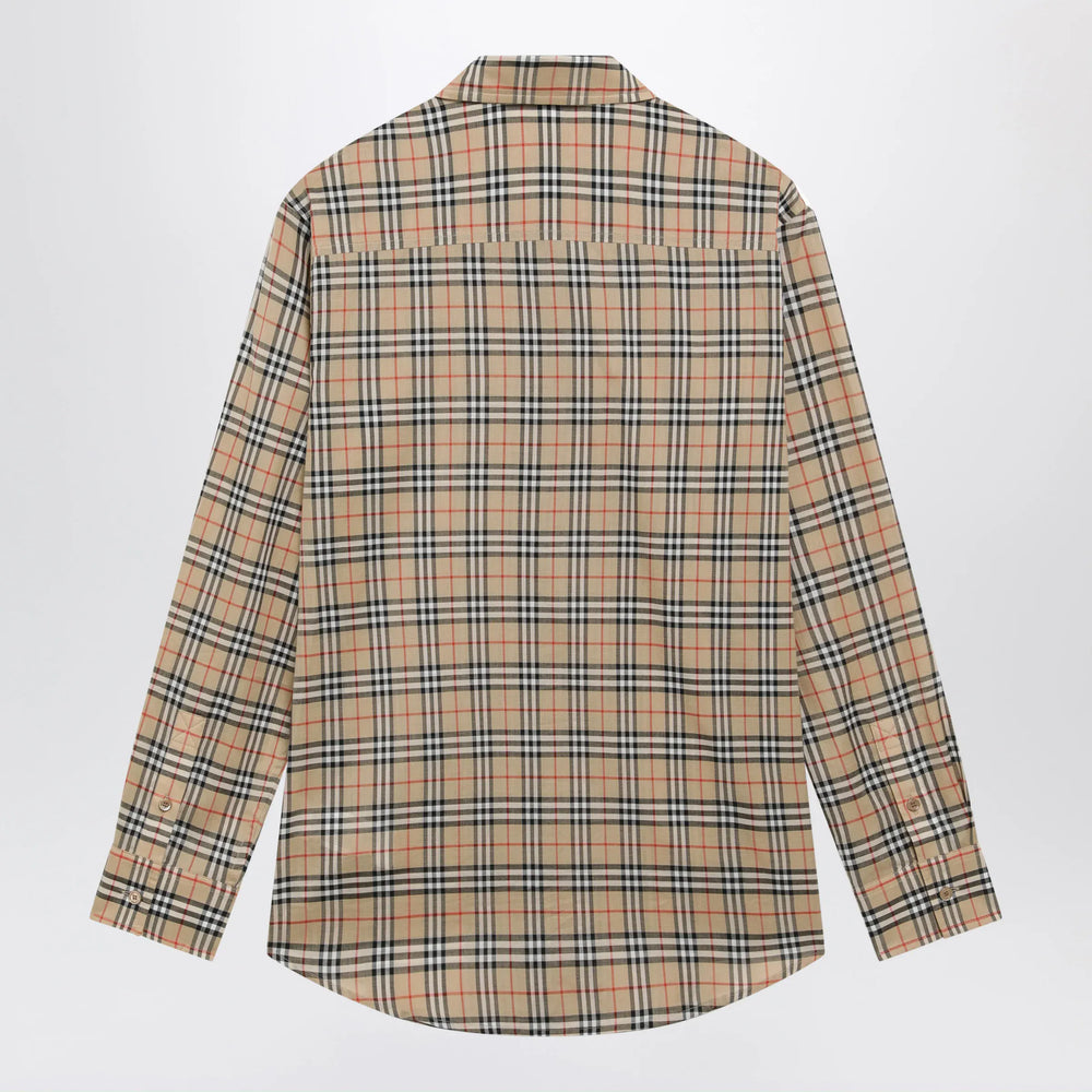 Burberry - Beige cotton shirt with Check pattern Brand