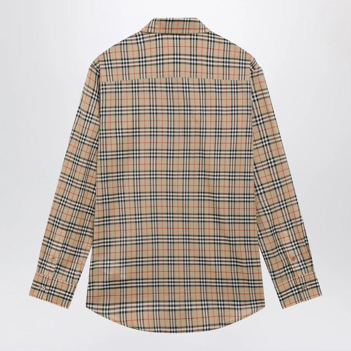 Burberry - Beige cotton shirt with Check pattern Brand