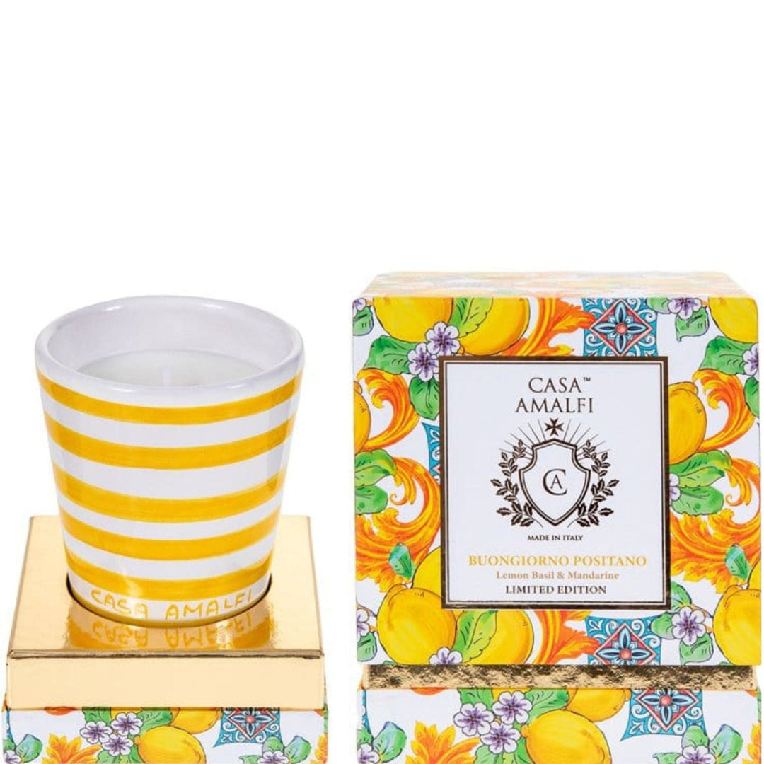 Casa Amalfi Candle Casa Amalfi Buongiorno Positano Hand Painted Vase Candle Lemon Basil & Mandarin Casa Amalfi Buongiorno Positano Hand Painted Vase Candle Lemon Basil & Mandarin Brand
