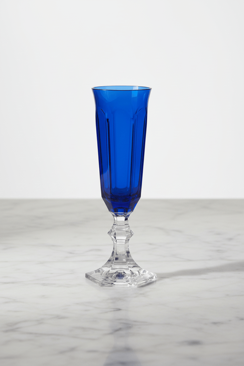 Mario Luca Giusti Dolce Vita Set of 2 Champagne Flute Royal Blue Brand Champagne Flute