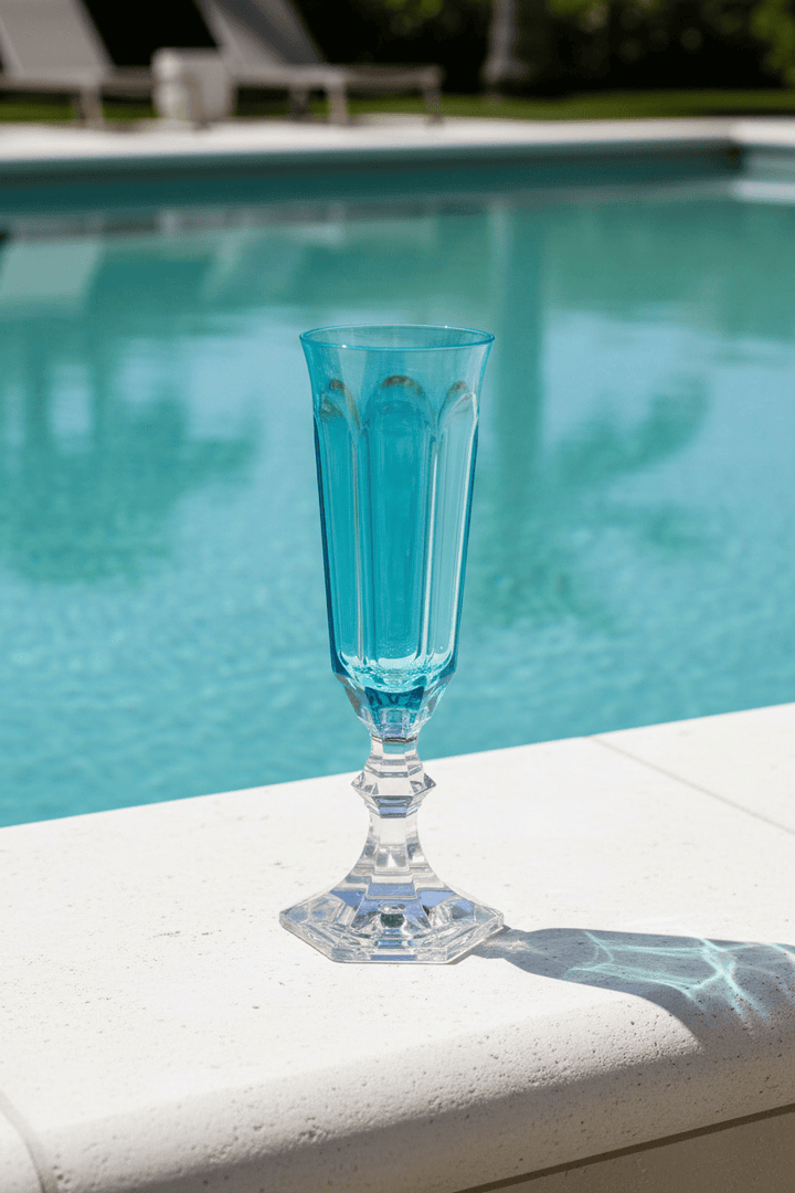 Mario Luca Giusti Dolce Vita Set of 2 Champagne Flute Turquoise Brand Champagne Flute
