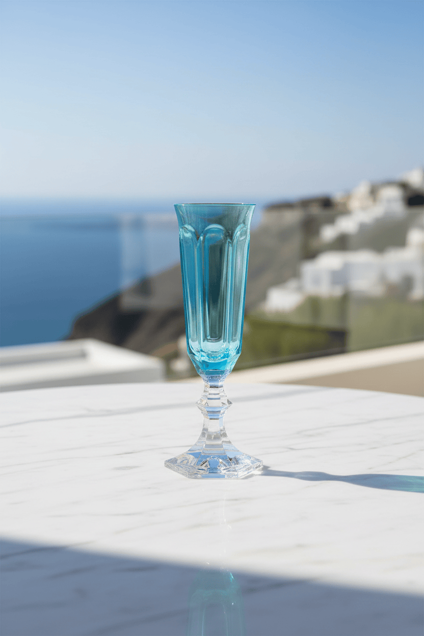 Mario Luca Giusti Dolce Vita Set of 2 Champagne Flute Turquoise Brand Champagne Flute