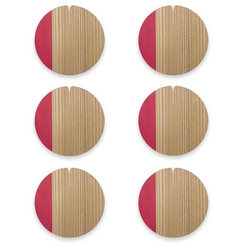 Lignis Coaster Lignis Nelumbo Coaster Medium Set Of 6, Colors Red Brand