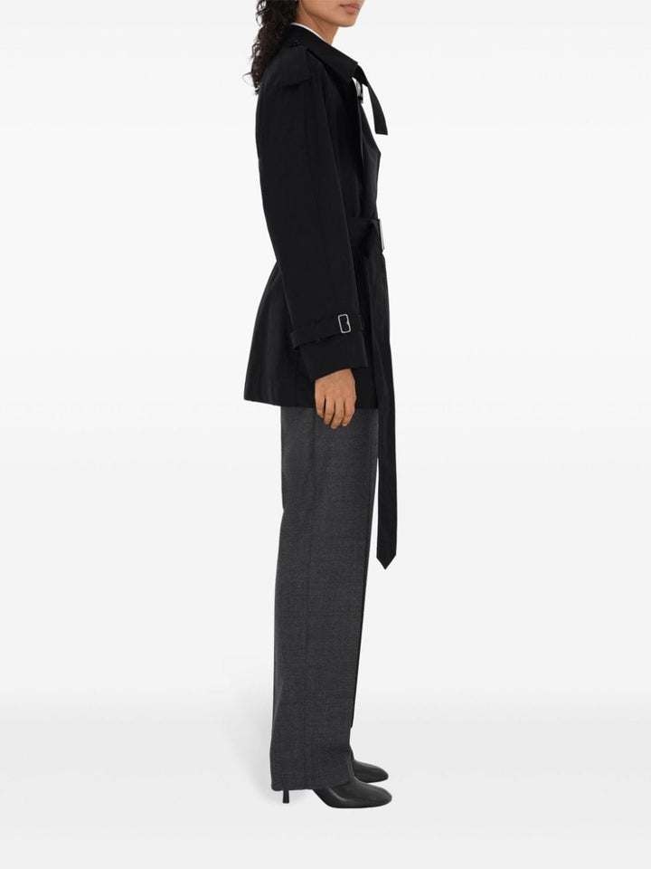 Burberry Coats 10 Burberry Coats Black Black cotton gabardine coat with wide lapels and belted waist.   Brand