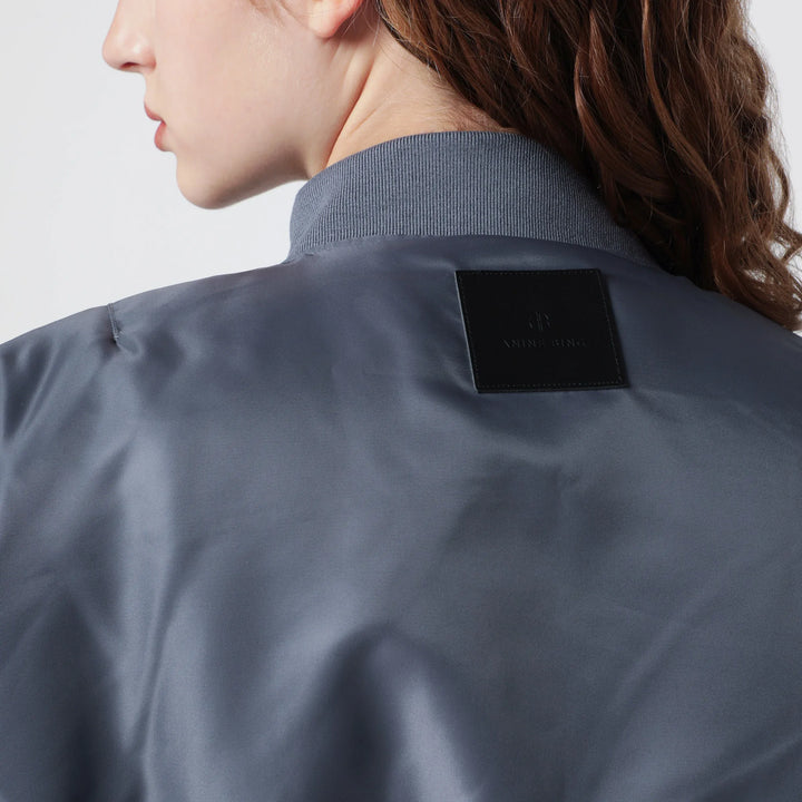ANINE BING - Leon grey cropped bomber jacket Brand Coats &amp; Jackets