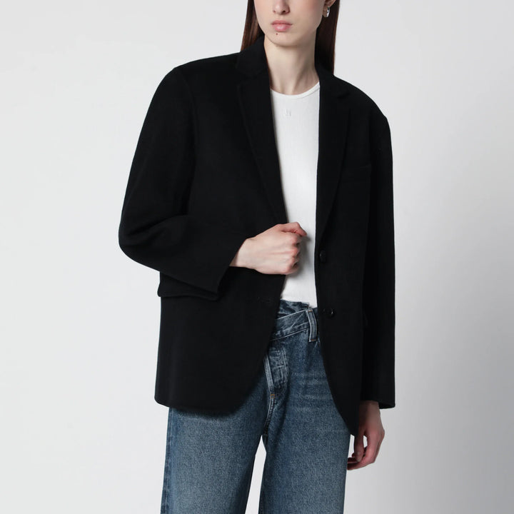 ANINE BING - Quinn oversized wool-cashmere blazer in black Brand Coats &amp; Jackets XS