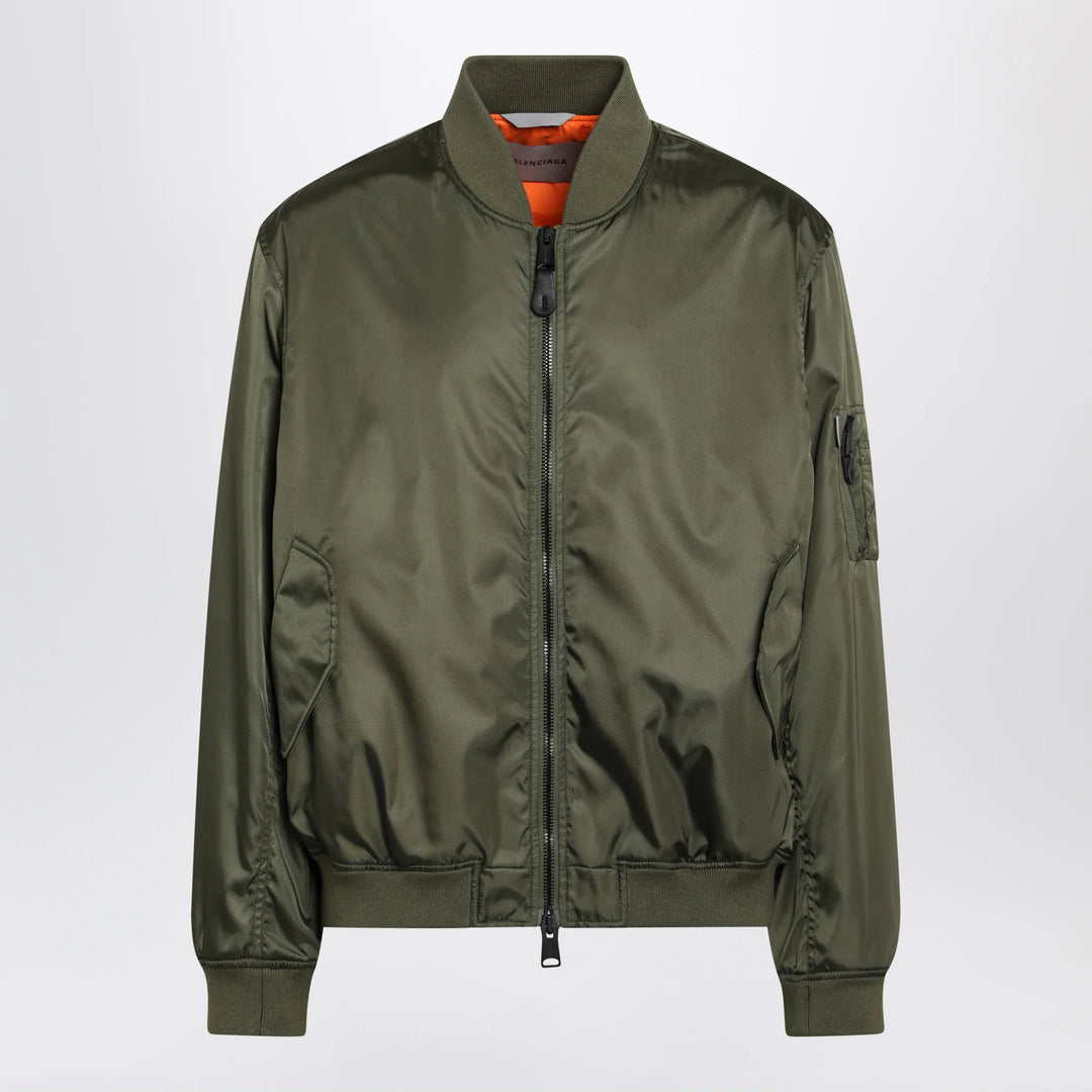 Balenciaga - Khaki green nylon zip-up jacket Brand Coats &amp; Jackets 46 IT